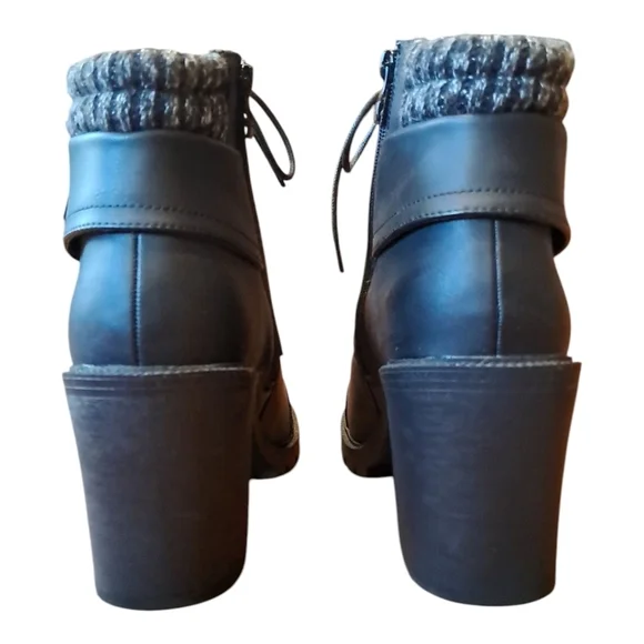 Torrid Black Hiker Boot Lug Sole Sweater Trim Size 11WW - Picture 15 of 16